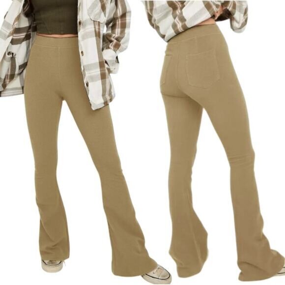 NWT OFFLINE PartyFavor High Waisted Flare Legging Pants Size Small Soft Stone - Picture 1 of 6